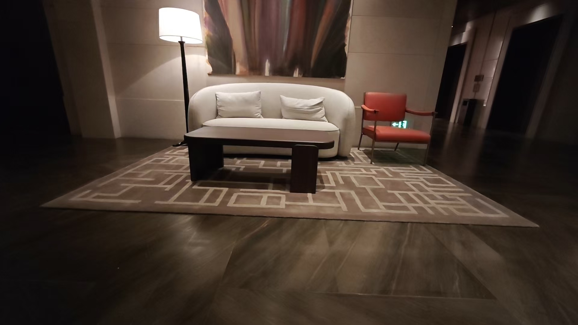 Carpet edge lying flat with no white binding visible after repair